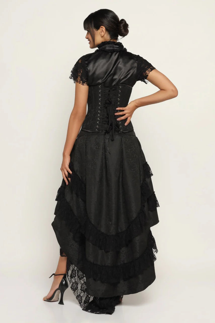 Gothic FairyStyle : High-Low Skirt with Black Brocade Corset