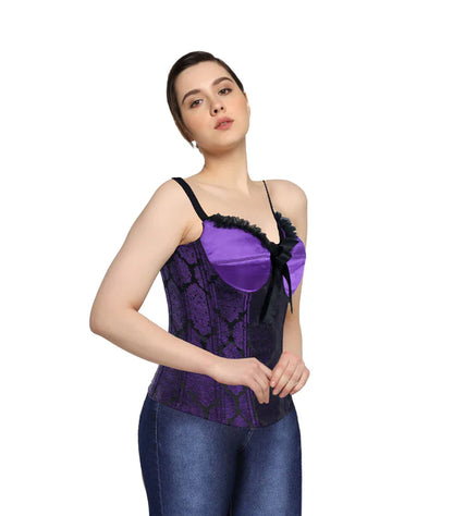 Purple Brocade Corset Top