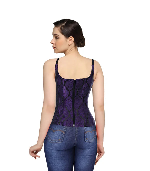 Purple Brocade Corset Top