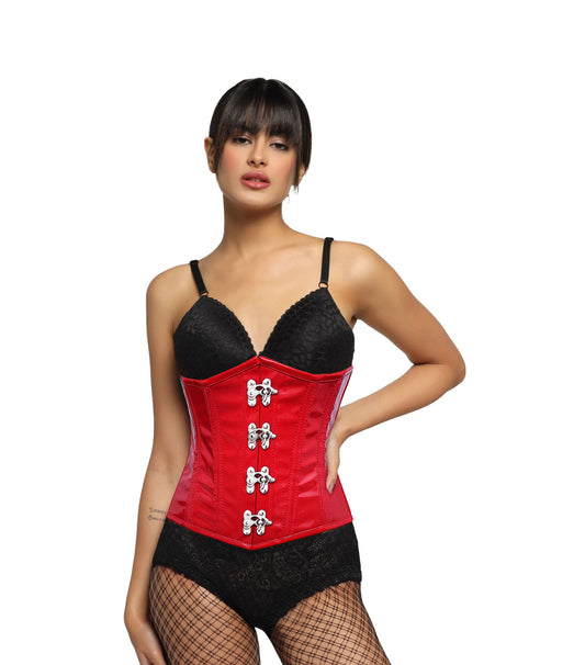 Hot Red Pvc Waist Reducing Wholesale Underbust Corset