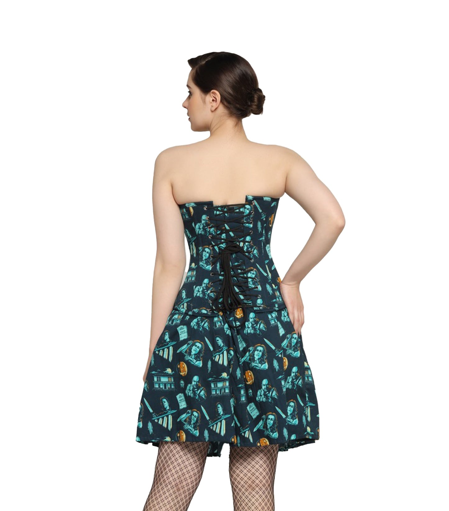 killerman printed Waist Reducing Overbust Corset Dress