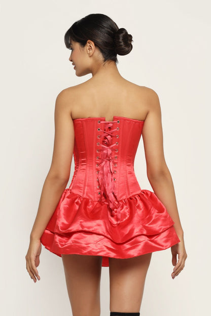 Red Satin Corset Dress