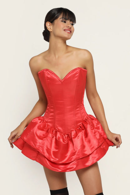 Red Satin Corset Dress