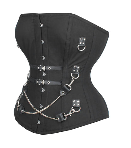 Black waist reducing overbust Corsets