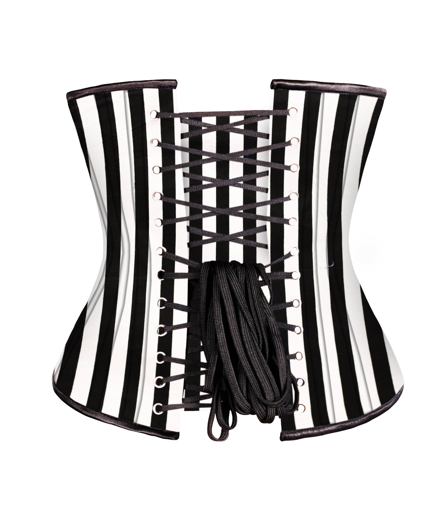 Black White Strip waist reducing underbust corset