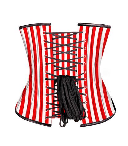 Red White Strip waist reducing underbust corset