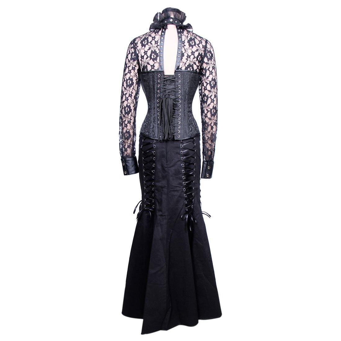 Jacinta Gothic Authentic Steel Boned Overbust Corset Dress - Corset Revolution