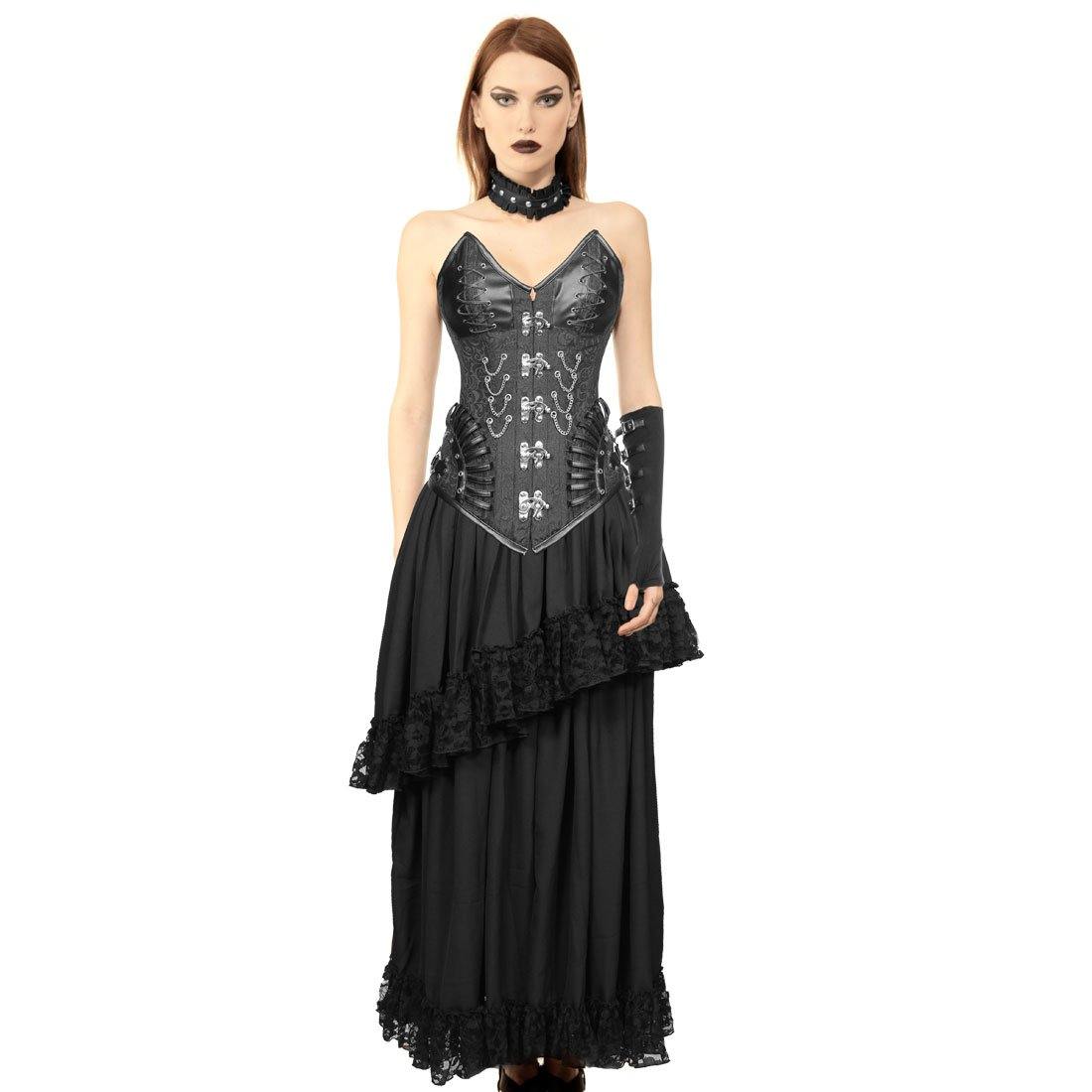 Jacobina Gothic Authentic Steel Boned Overbust Corset Dress - Corset Revolution