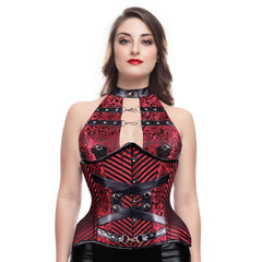 Sandra Gothic Punk Underbust Corset with Halter Bustier - Corset Revolution