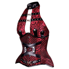 Sandra Gothic Punk Underbust Corset with Halter Bustier - Corset Revolution