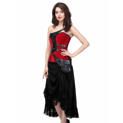 Vigne Steel Boned Gothic Corset Dress - Corset Revolution