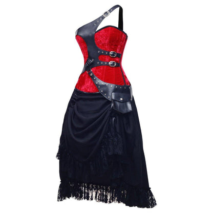 Vigne Steel Boned Gothic Corset Dress - Corset Revolution