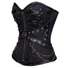 Tamiko Steampunk Overbust Corset Black - Corset Revolution