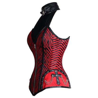 Rachel Gothic Authentic Steel Boned Long Lined Halter Modesty Overbust Corset - Corset Revolution