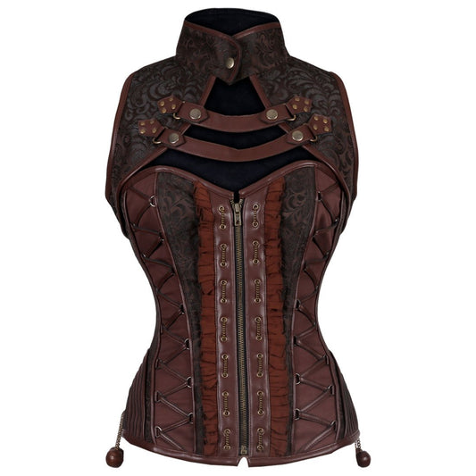 Coralee Steampunk Authentic Steel Boned Overbust Corset - Corset Revolution