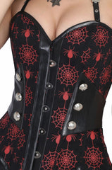 Authentic Steel Boned Spider print gothic corset