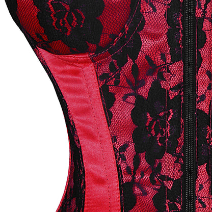 RED/BLACK GOTHIC OVERBUST CORSET