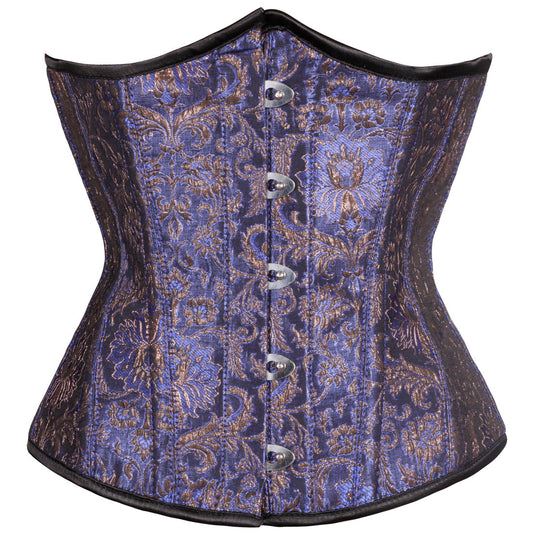 Elisbat Purple Authentic Steel Boned Waist Reducing Underbust Corset - Corset Revolution