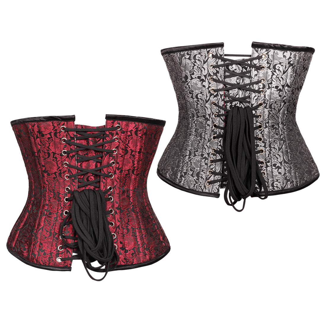 Sallivc Maroon Authentic Steel Boned Reversible Waist Training Underbust Corset - Corset Revolution