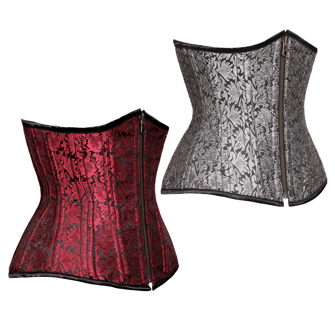 Sallivc Maroon Authentic Steel Boned Reversible Waist Training Underbust Corset - Corset Revolution