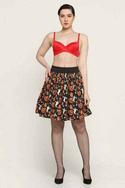 Pumpkin ghost printed Skirt