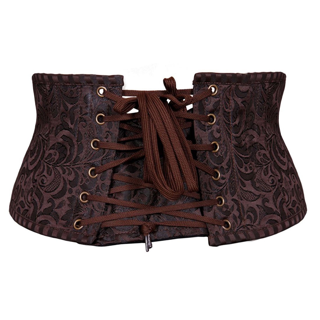 Ignacio Steampunk Corset Belt Coffee Black - Corset Revolution