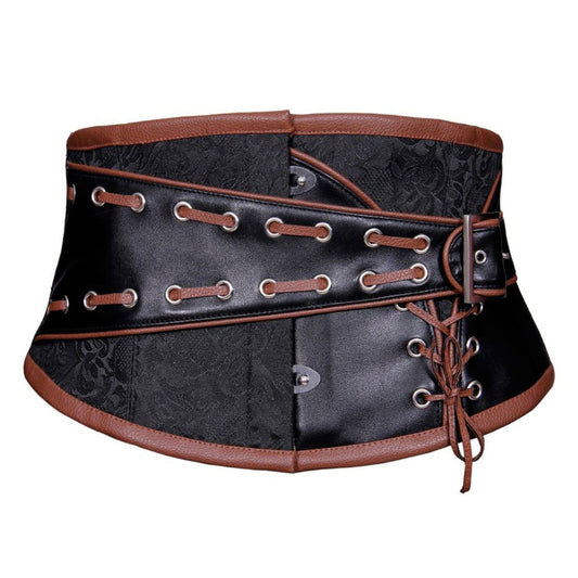 Talisha Steampunk Corset Belt Coffee Black - Corset Revolution