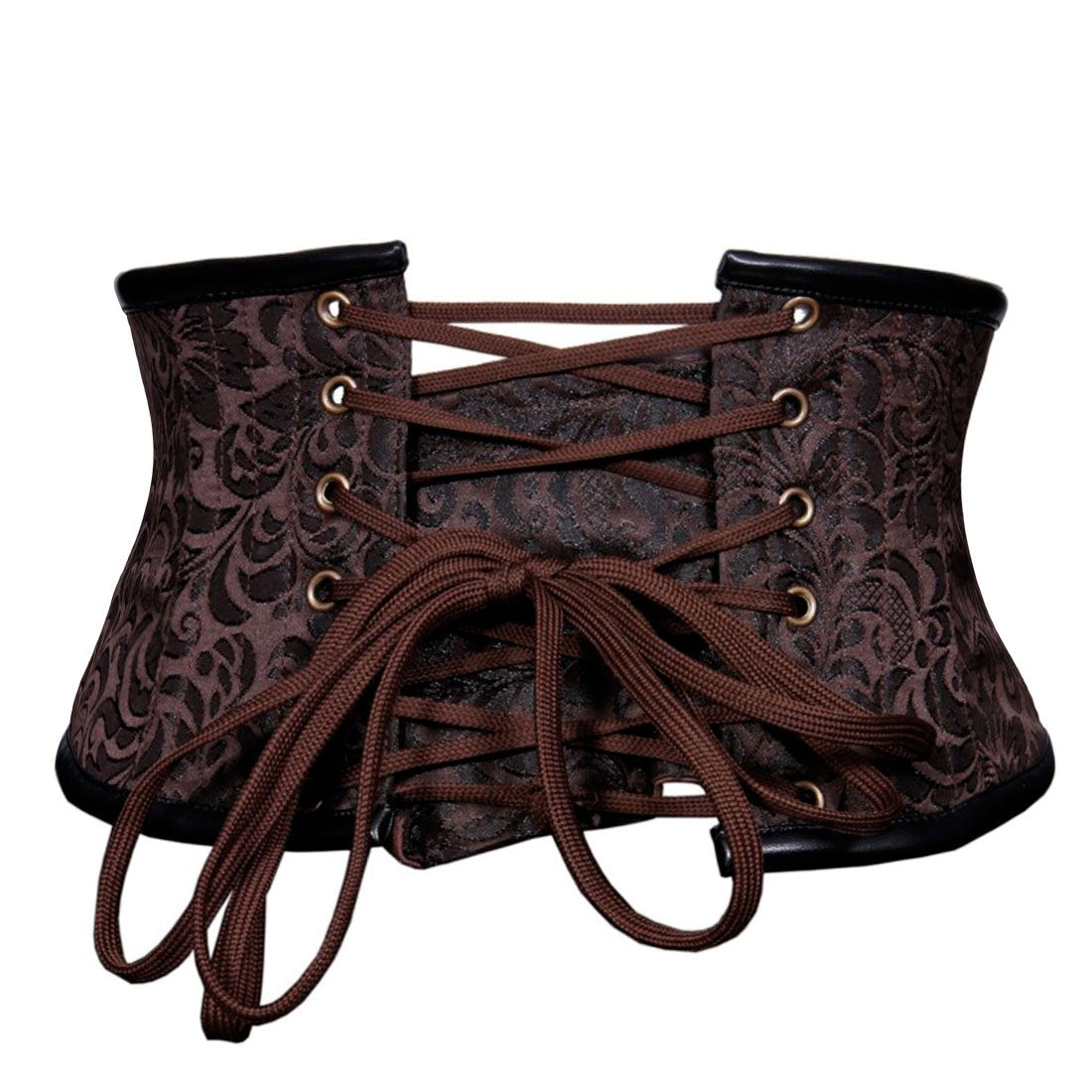 Sanaa Steampunk Corset Belt Coffee Black - Corset Revolution