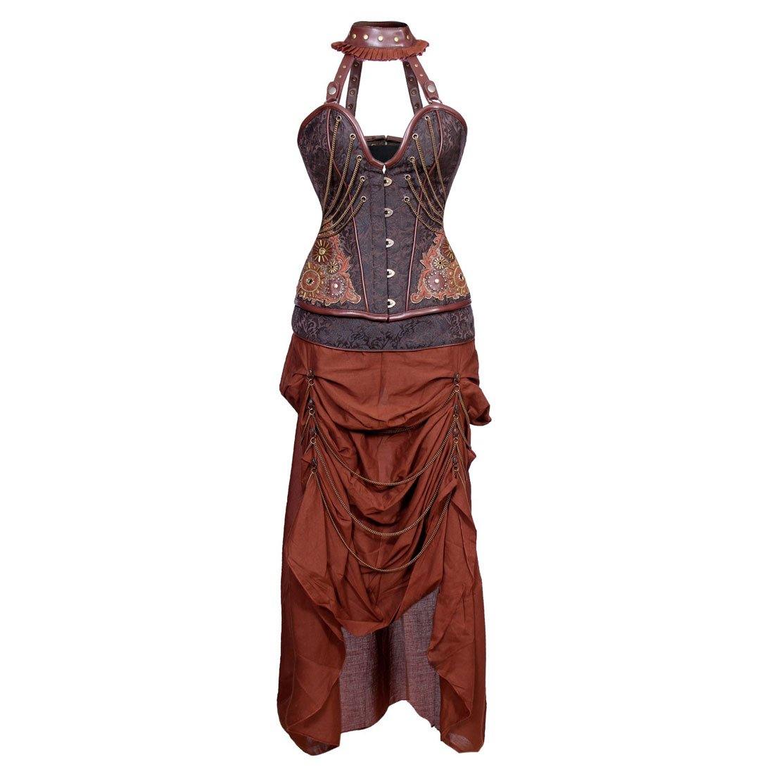 Rada Steampunk Authentic Steel Boned Overbust Corset Dress - Corset Revolution