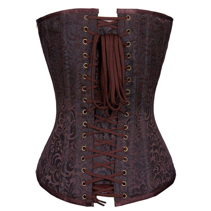 Steampunk Overbust Long Lined Corset Coffee - Corset Revolution