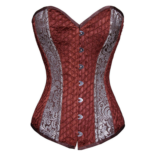 Steampunk Overbust Long Lined Corset Coffee - Corset Revolution