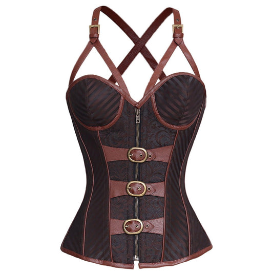 Yehudit Steampunk Authentic Steel Boned Overbust Corset - Corset Revolution