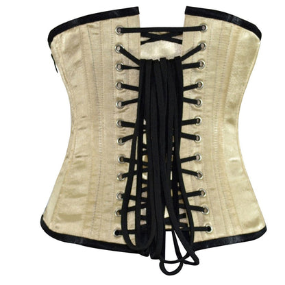 Beige Wanette Underbust Sequined Couture Corset - Corset Revolution