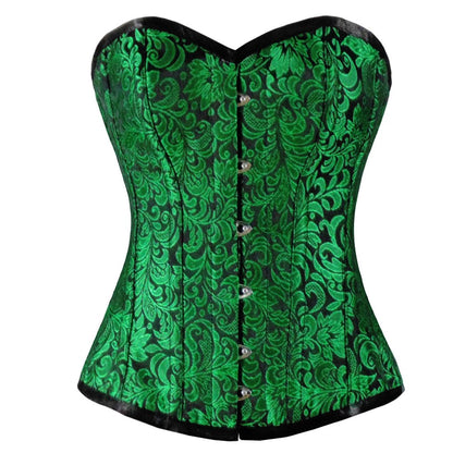 Urania Authentic Overbust Corset Black Green - Corset Revolution