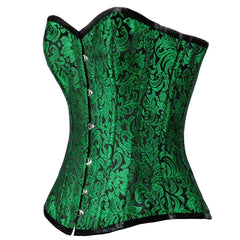 Urania Authentic Overbust Corset Black Green - Corset Revolution