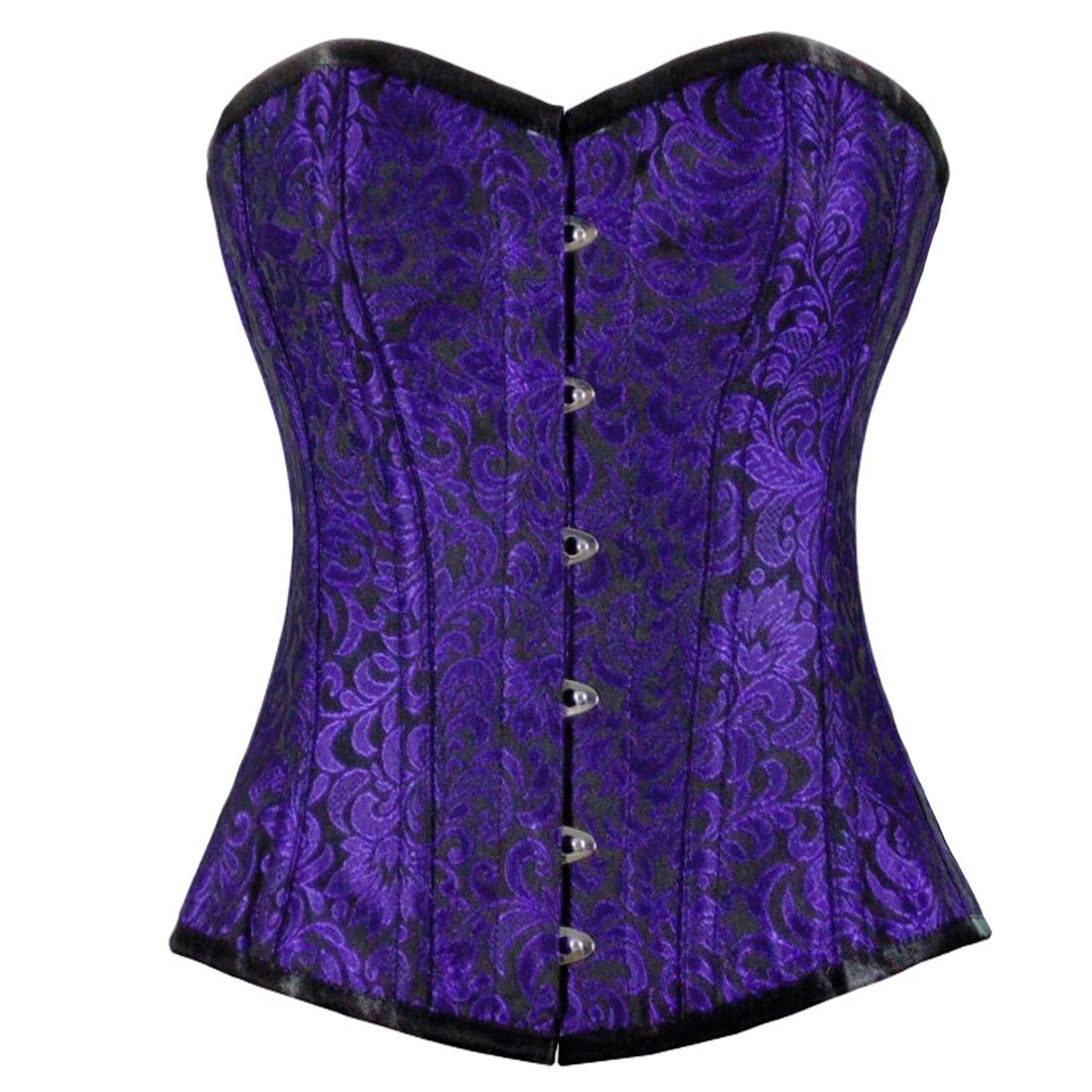 Urania Authentic Overbust Corset Black Purple - Corset Revolution