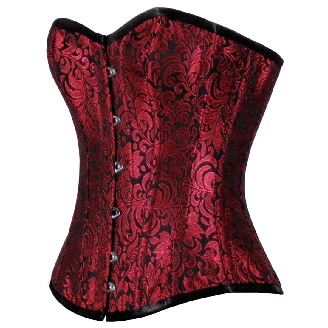 Urania Authentic Overbust Corset Black Red - Corset Revolution