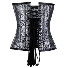 Urania Authentic Overbust Corset Black Silver - Corset Revolution