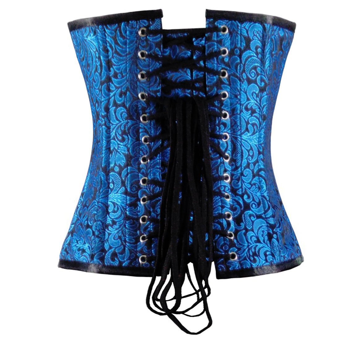 Urania Authentic Overbust Corset Black Turquoise - Corset Revolution