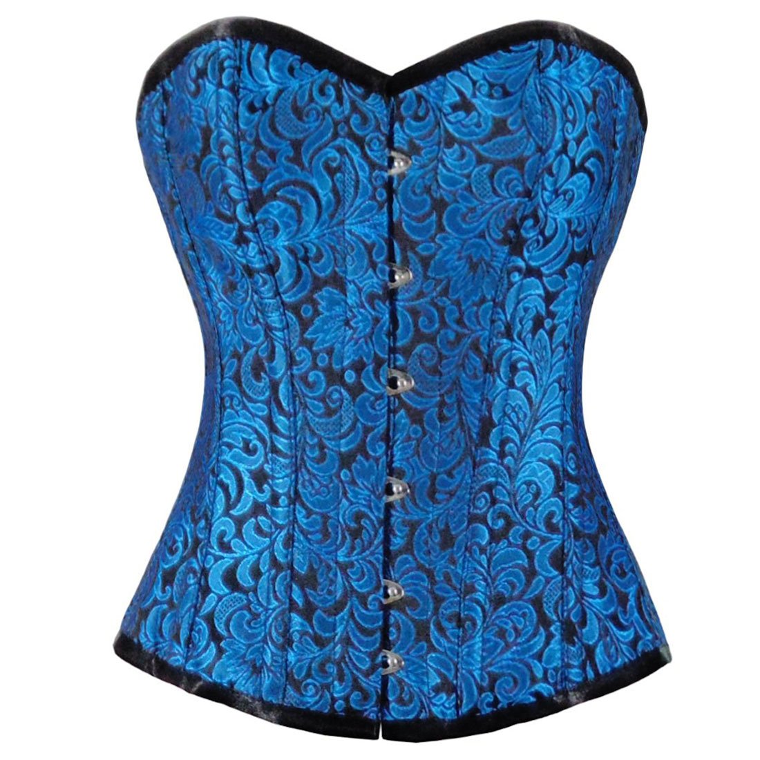 Urania Authentic Overbust Corset Black Turquoise - Corset Revolution