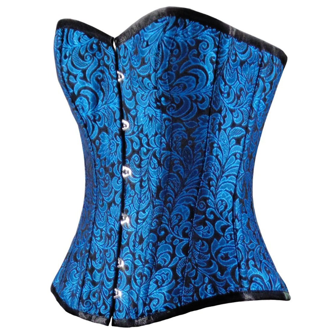 Urania Authentic Overbust Corset Black Turquoise - Corset Revolution