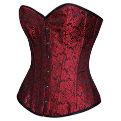 Yudita Plastic Boning Black_Red Overbust Corset - Corset Revolution