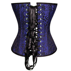 Yadira Acrylic Boned Black_Purple Fashion Overbust Corset - Corset Revolution