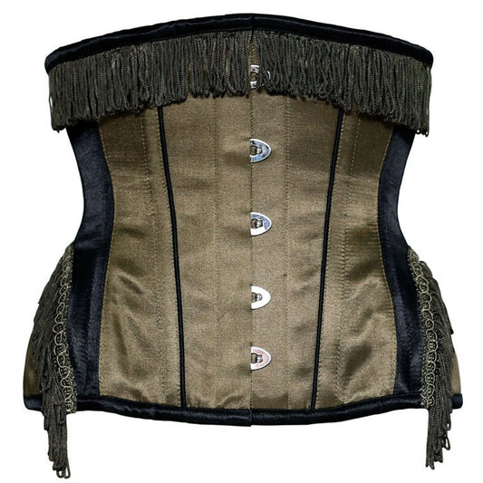 Vintage Victorian Underbust Waist Reducing Classy Satin Exterior Corset - Corset Revolution