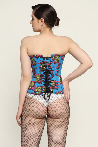 Devil printed waist reducing overbust Corsets