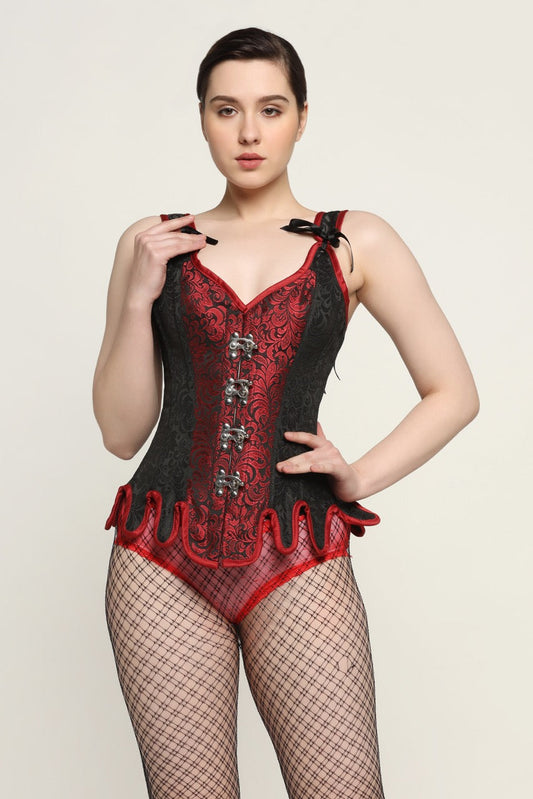 Black/Red Overbust corset