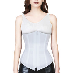 WHITE SOFT NET WAIST REDUCING UNDERBUST CORSET