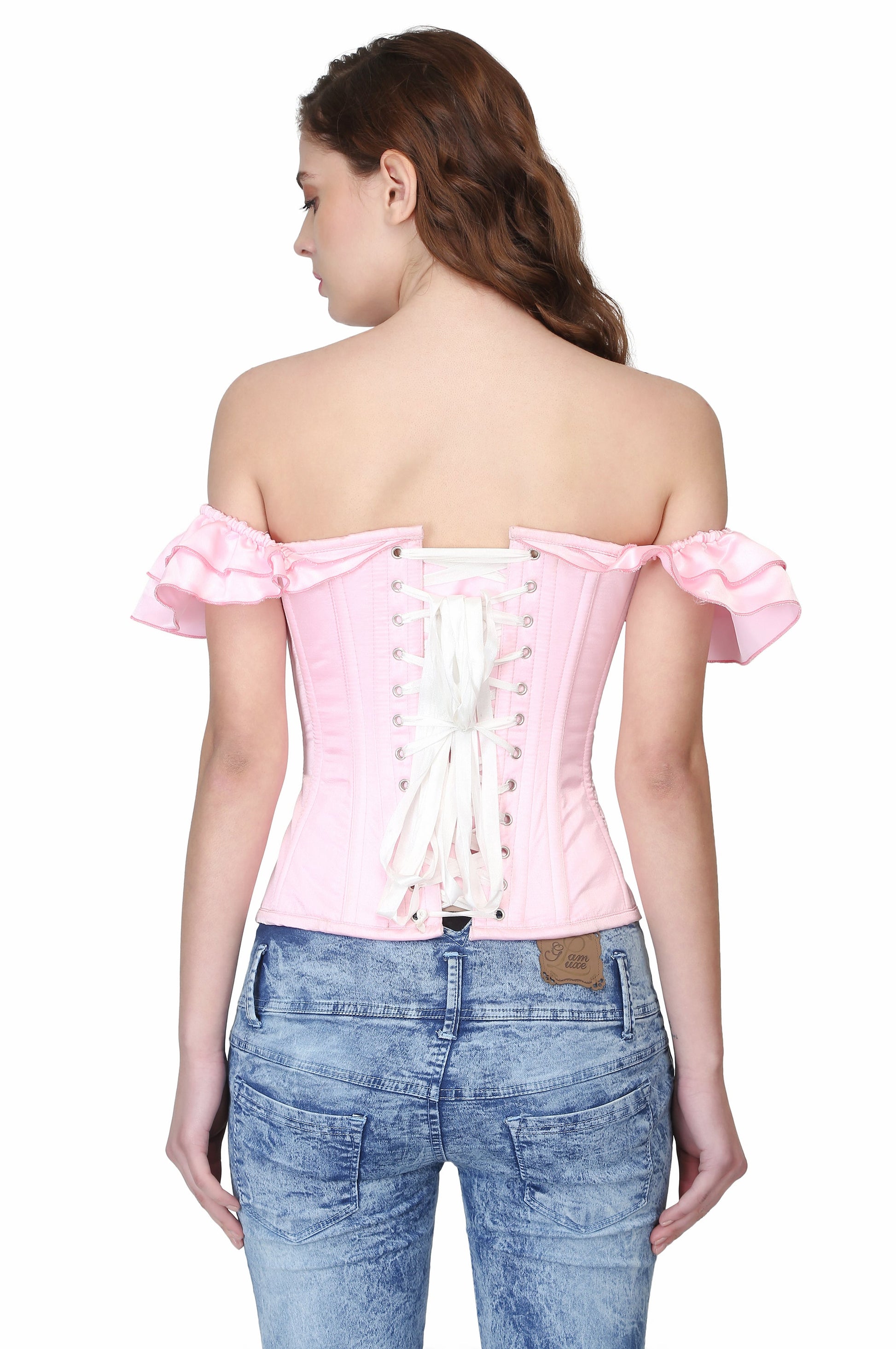 Overbust Drop Shoulder Frill Corset - Corset Revolution