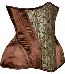 Vashti Brown/Golden Classy Underbust Satin Corset