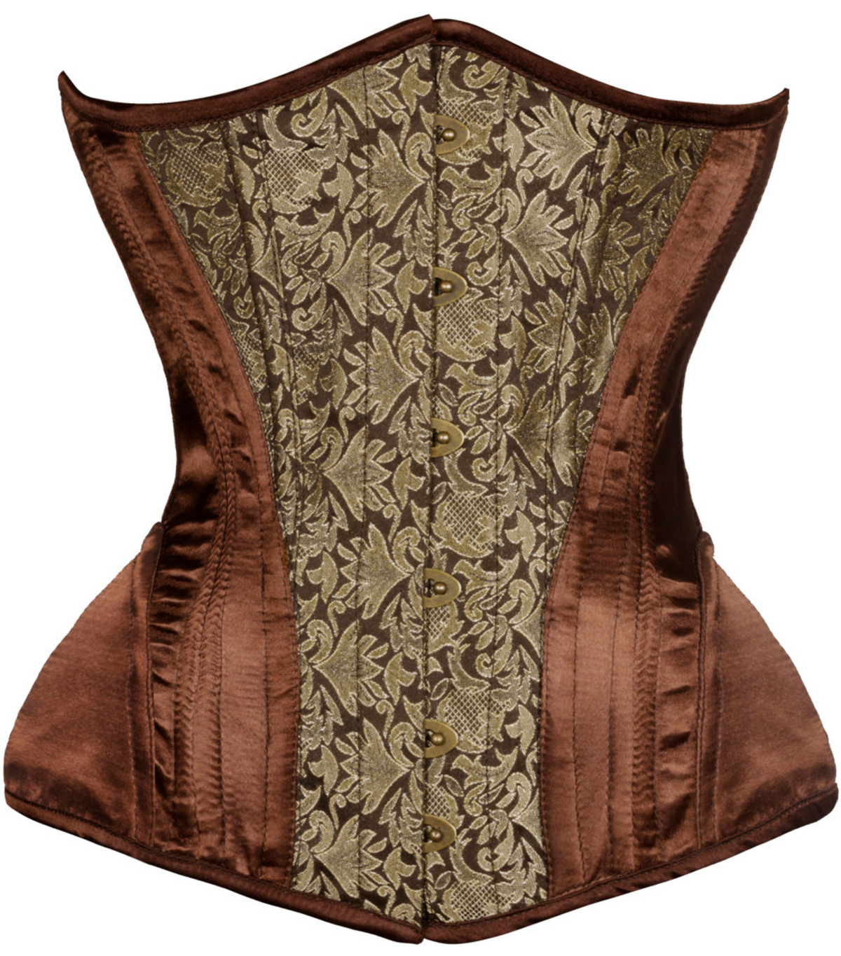 Vashti Brown/Golden Classy Underbust Satin Corset